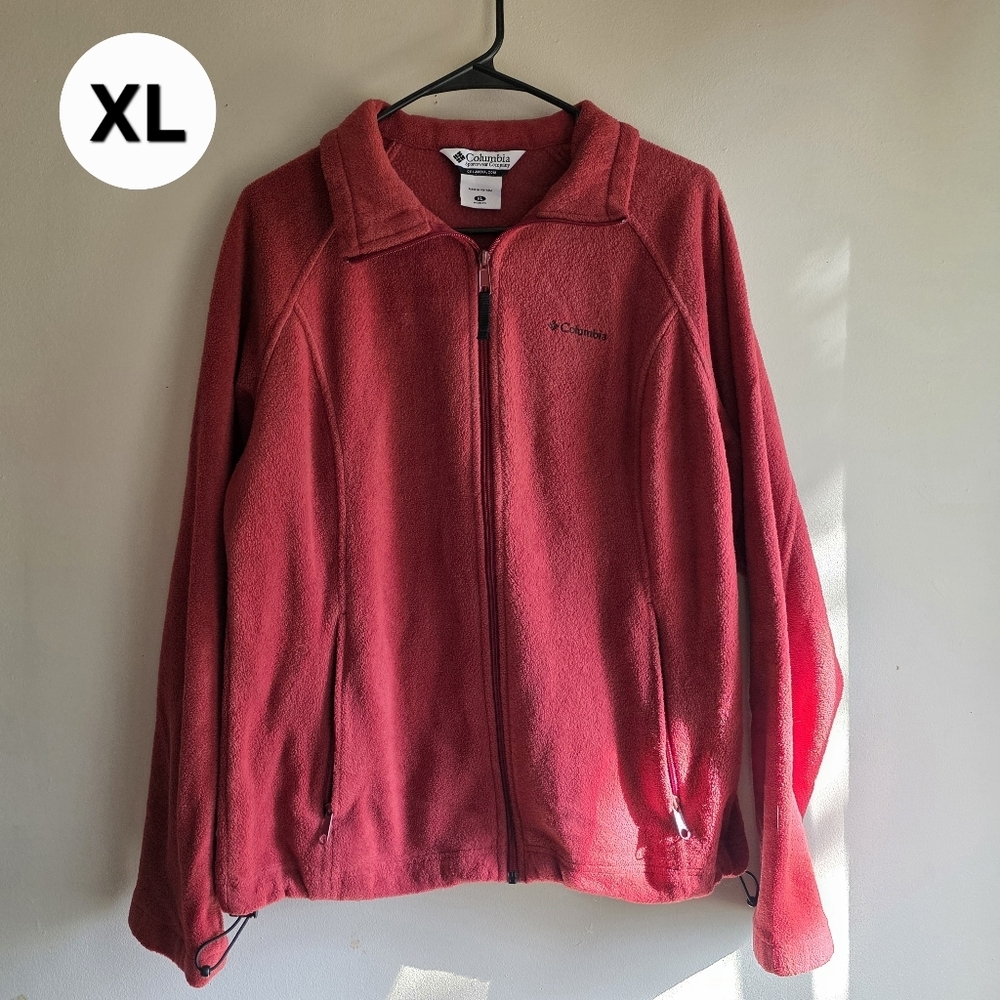 Womens Columbia Red Fleece Jacket XL